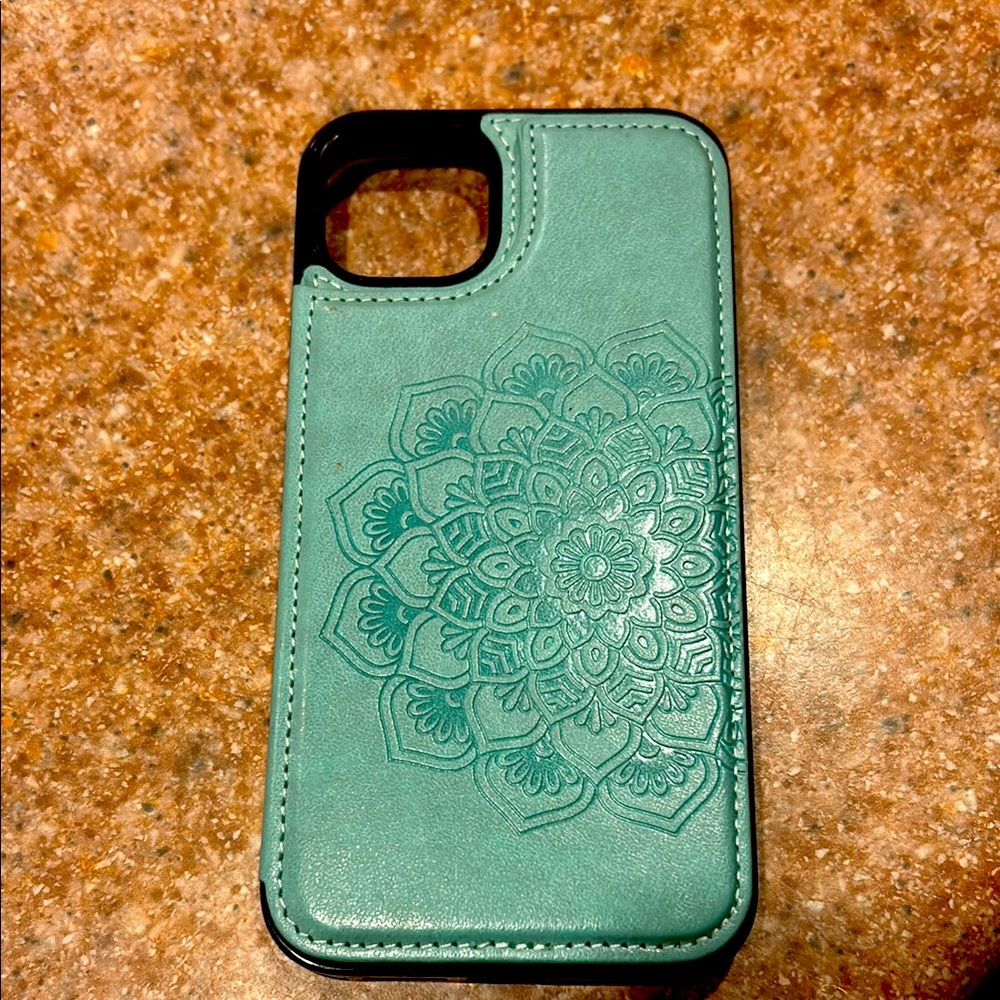 iPhone 14 Plus case wallet mint green NEW